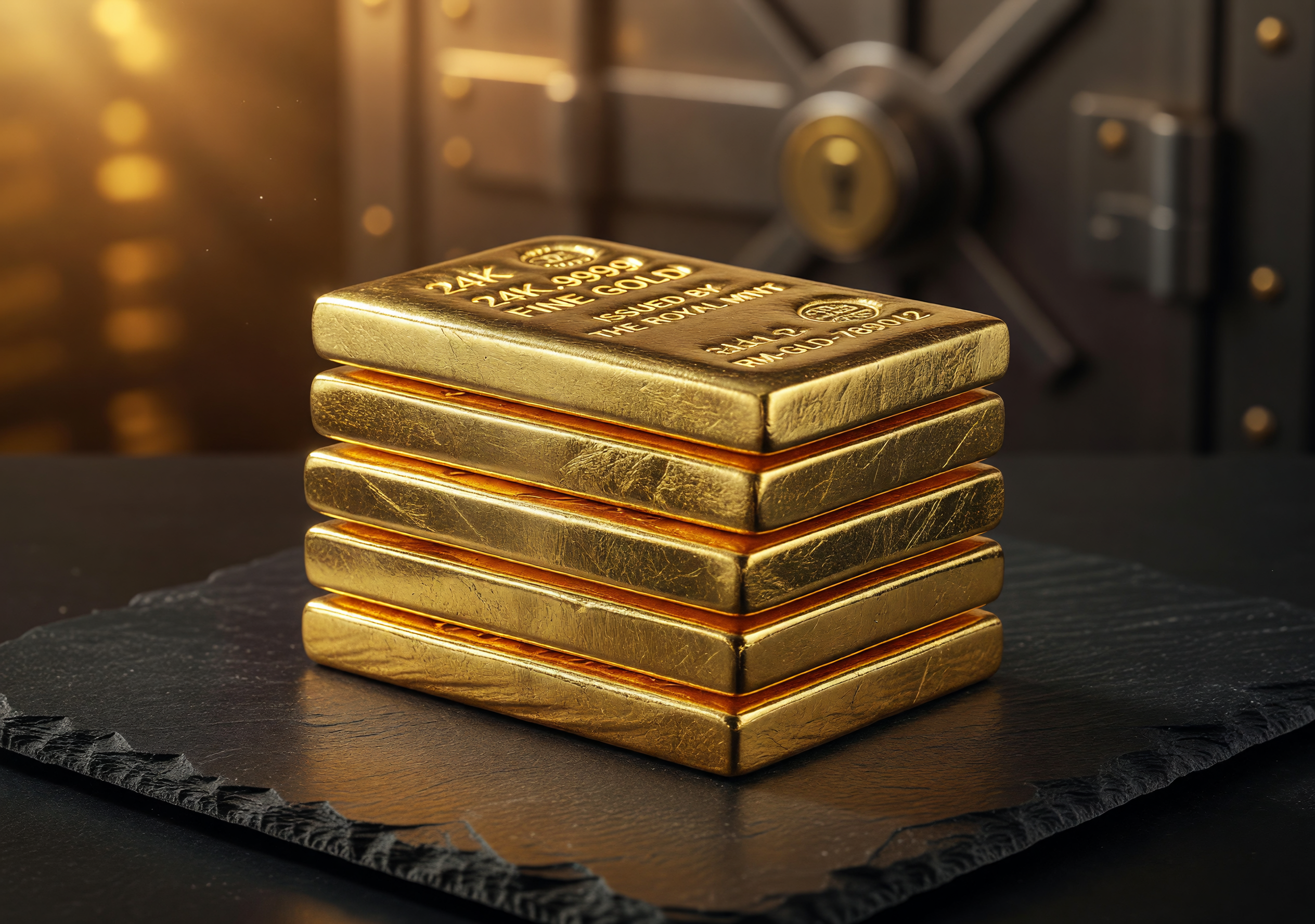Barras de ouro fino certificadas